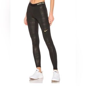 Nike Pro Leggings Black with Gold Dots